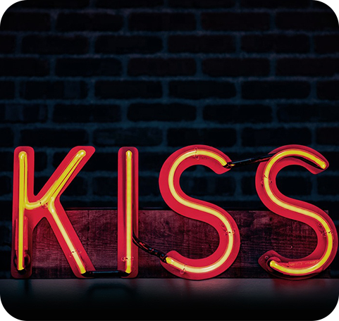 Enseigne Néon<br> Kiss 