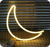 Lampe Néon<br> Lune Dorée 