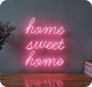 Enseigne LED<br> Message Home Sweet Home 