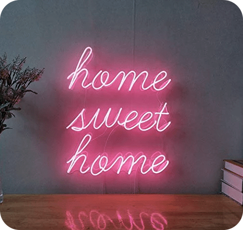 Enseigne LED<br> Message Home Sweet Home 