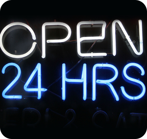 Enseigne Néon<br> Open 24h 