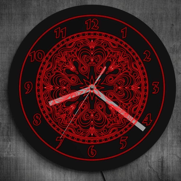 Horloge Néon<br> Mandala 