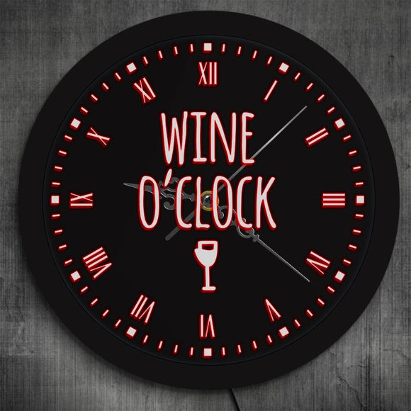 Horloge Néon<br> Vin 