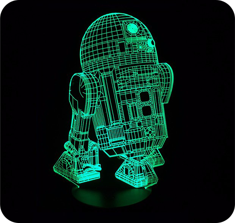 Lampe LED 3D<br> R2D2 